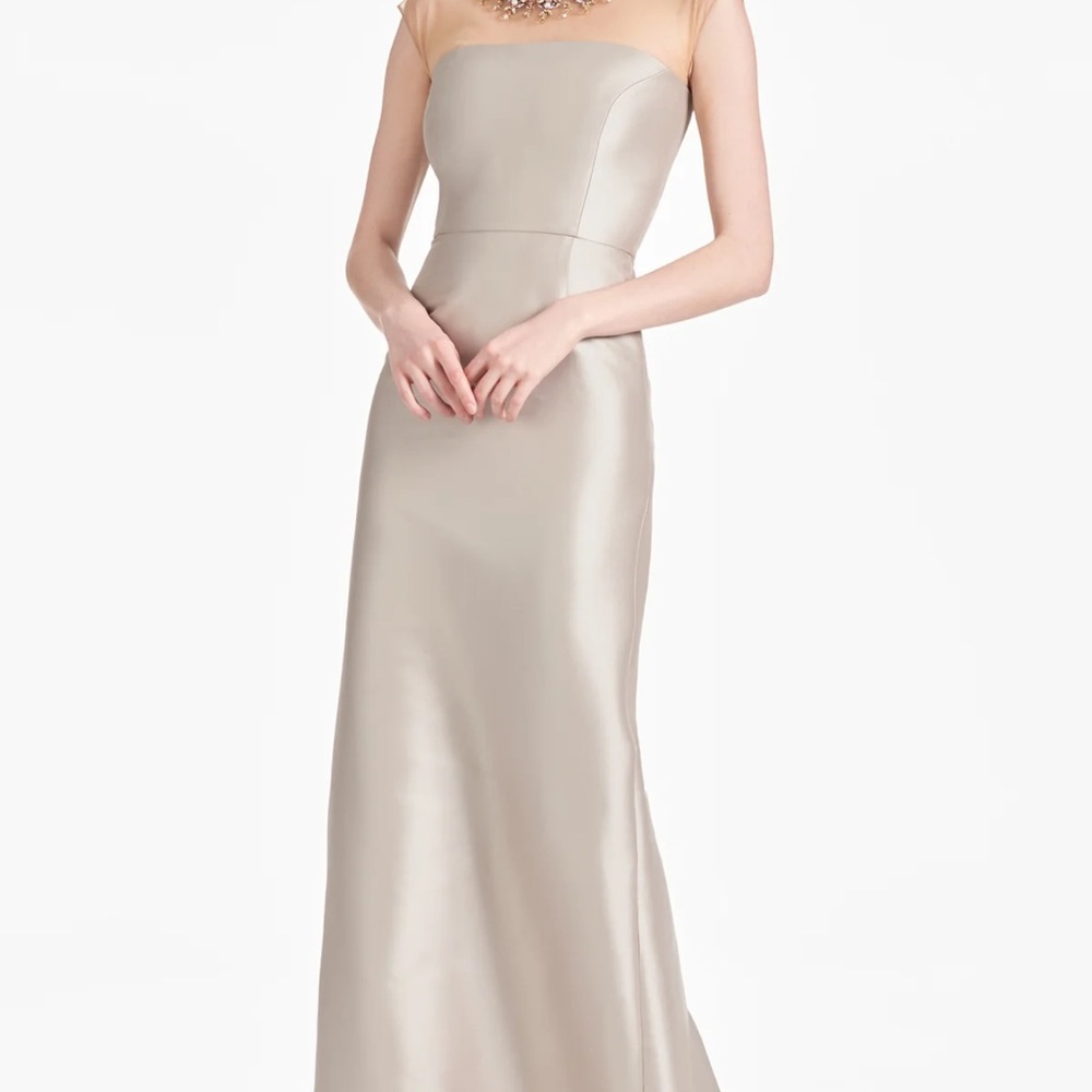 Elegant Silver Evening Gown